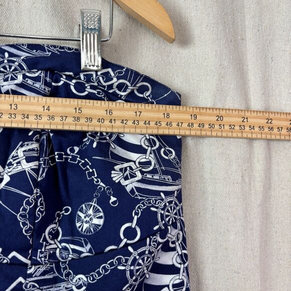 TORRID Strapless Top‎ Women Plus Size 2 Blue White Nautical Whimsical Summer Sun - Picture 9 of 10